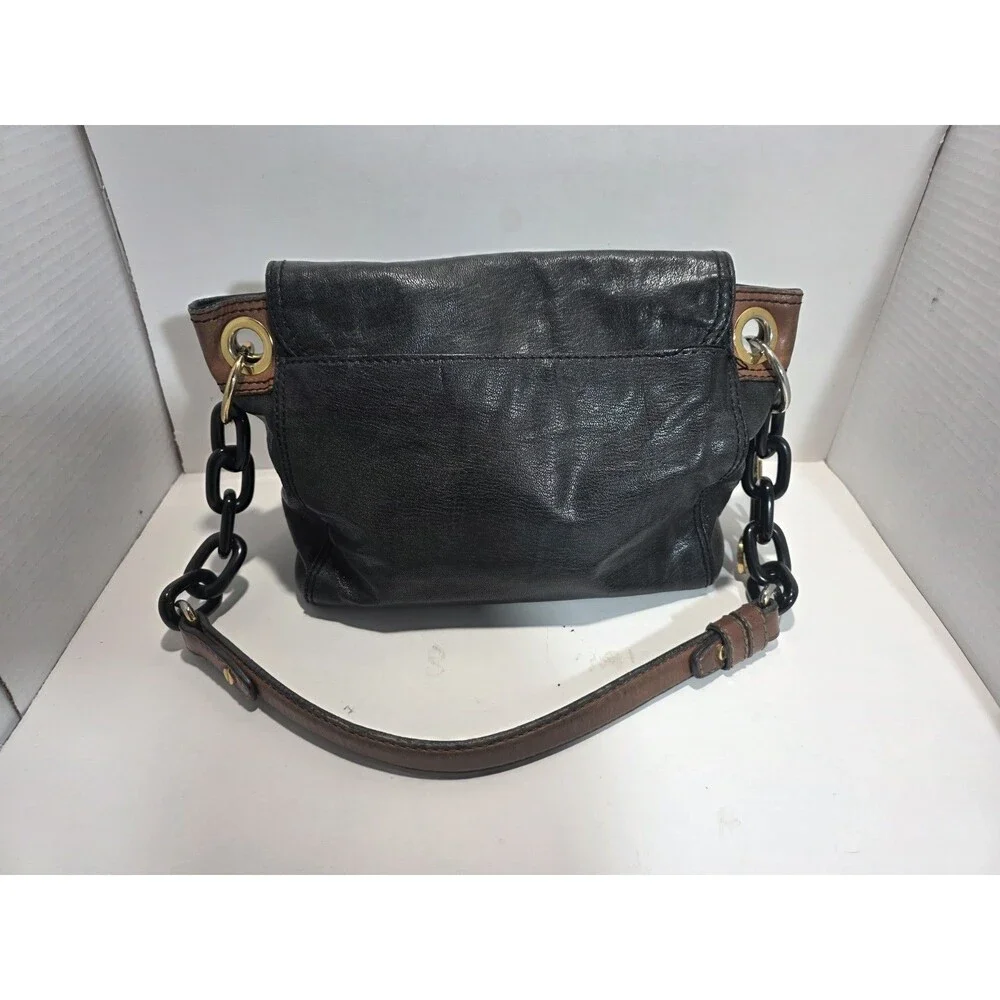 Milly Black Chain Purse with Gold Button Clasps
